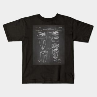 Electric Shaver Patent - Barber Stylist Bathroom Décor Art - Black Chalkboard Kids T-Shirt